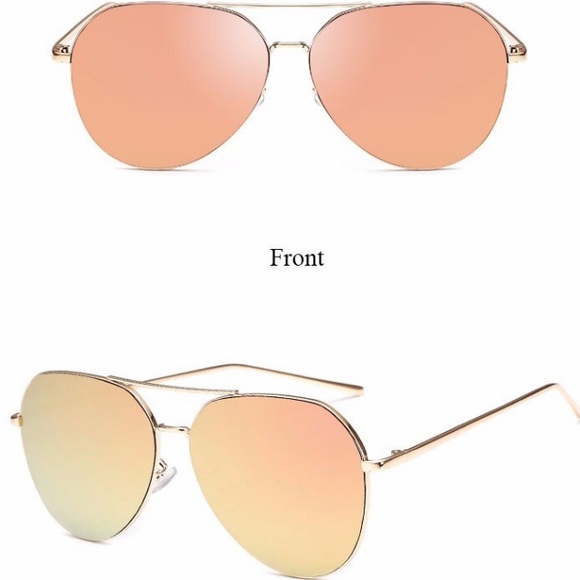 Accessories Womens Rose Gold Mirrored Pilot Sunglasses Poshmark
